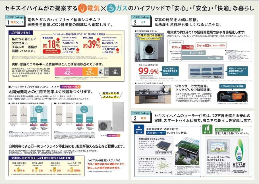 新着情報|ライフサポート|【セキスイハイム山陽】電気×ガス ハイブリッドモデル邸募集